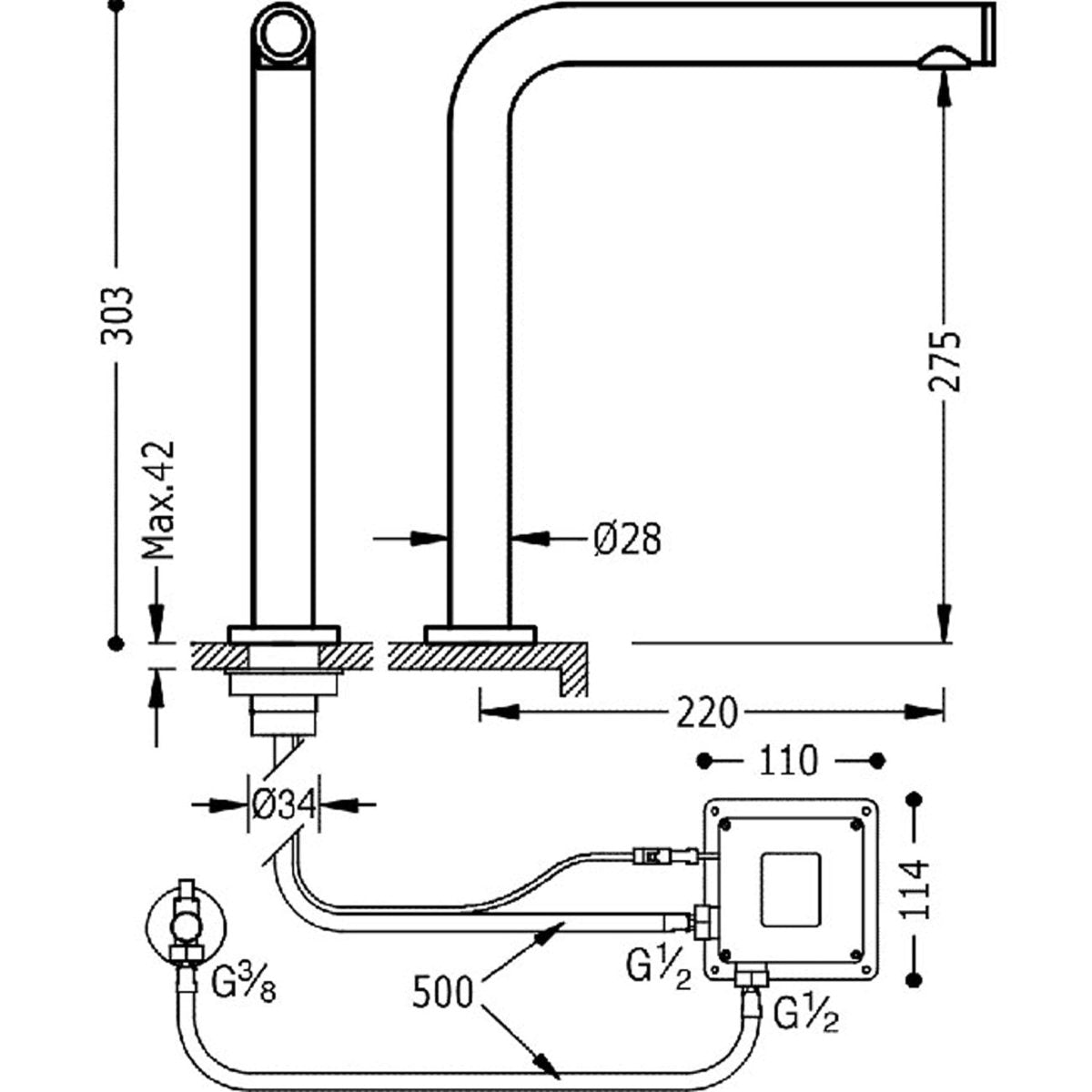 Elektronische Küchenarmatur 161445 - GW Shop